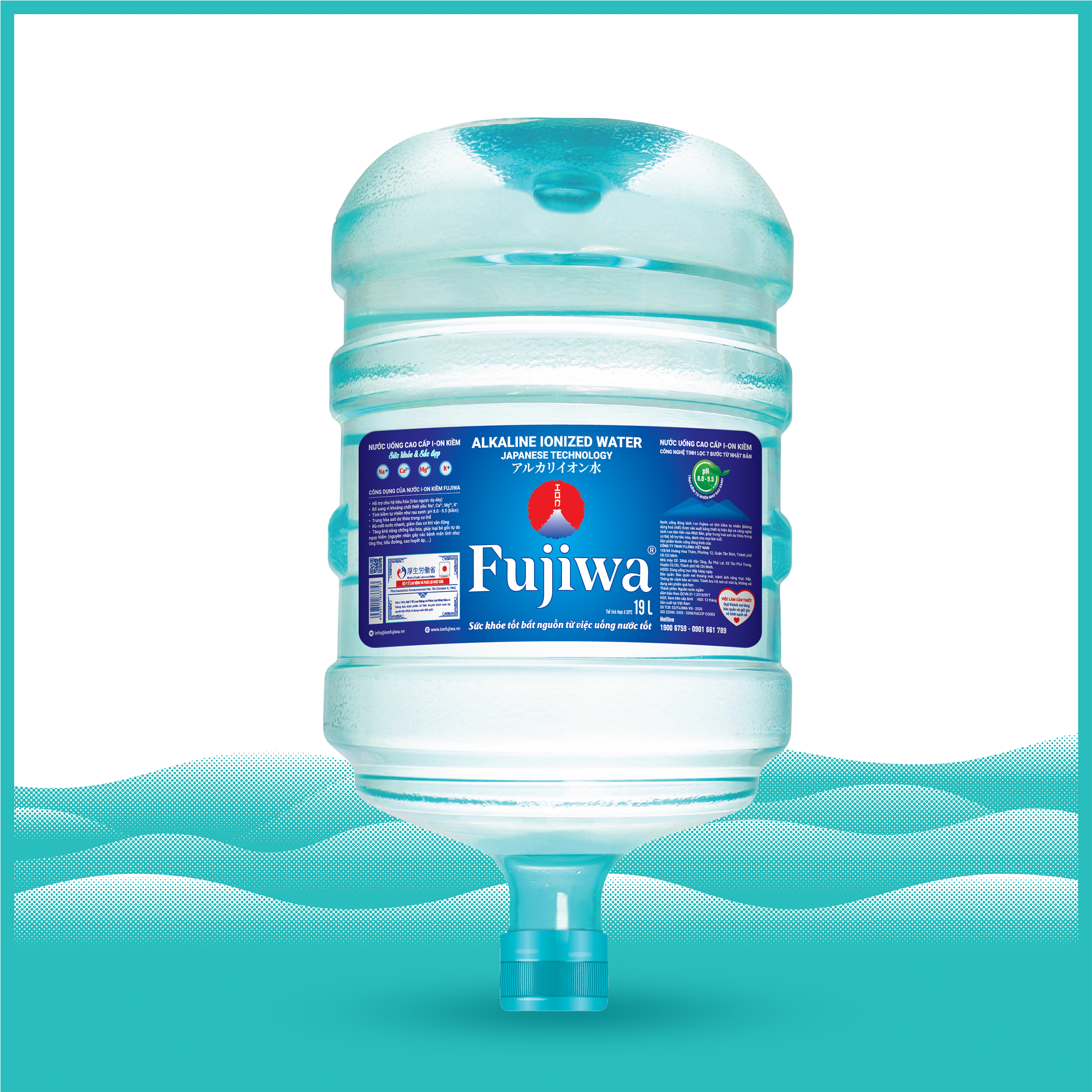 NƯỚC UỐNG I-ON KIỀM CAO CẤP FUJIWA BÌNH 18L